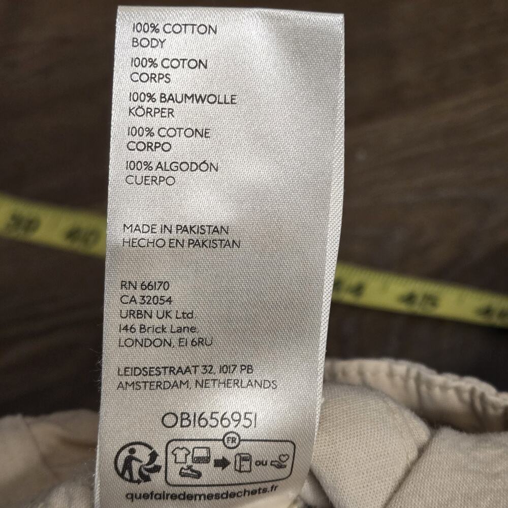 Free People Drawstring Parachute Ruched Shirred Hem Tan Khaki Pants Size Small - Picture 10 of 10